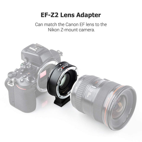 VILTROX EF-Z2 Auto Focus Lens Mount Adapter USB Upgraded with 1/4 inch Screw Hole Tripod Base Compatible with Canon EF Lens to Nikon Z6/Z7/Z50 Z-Mount Camera (Viltrox Mount Adaptor EF-Z2 Speed Booster) - Digitek
