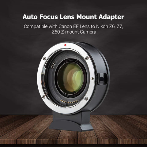 VILTROX EF-Z2 Auto Focus Lens Mount Adapter USB Upgraded with 1/4 inch Screw Hole Tripod Base Compatible with Canon EF Lens to Nikon Z6/Z7/Z50 Z-Mount Camera (Viltrox Mount Adaptor EF-Z2 Speed Booster) - Digitek