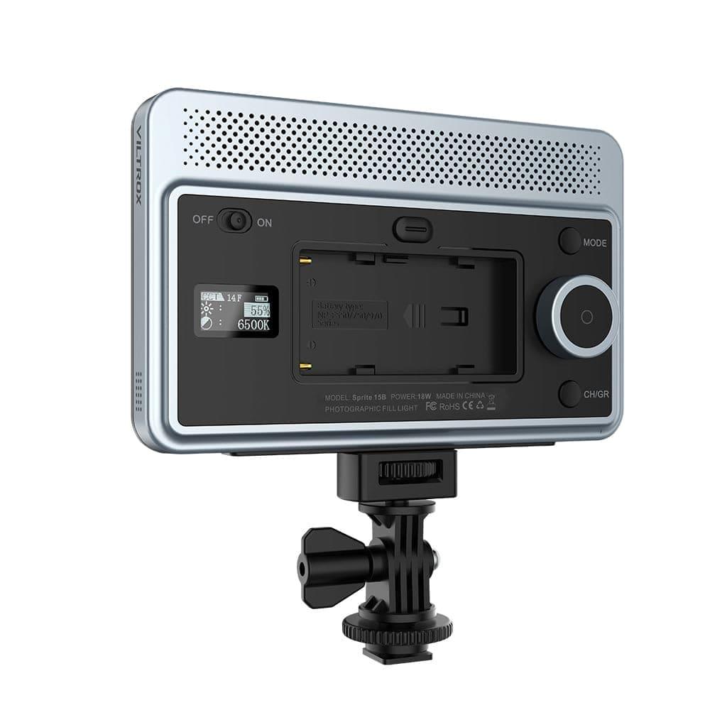 VILTROX Sprite 15C RGB LED Panel Light, App Control Portable Key Light w NP-F550 Battery Type-C Charging CRI95+ 360° Full Color 2800-6800K LED Camera Video Light Kit for Portrait Photography Streaming - Digitek