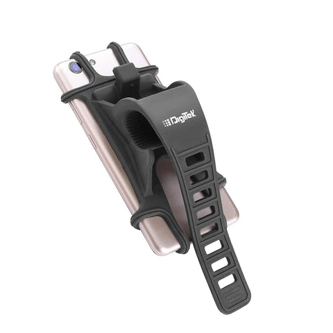 Digitek (DBM001BLK) Unbreakable Bike Mount Holder | Adjustable Silicon Phone Holder for Bicycle, Motorcycle, Scooty | Fits All Smartphones (Black) (DBM001BLK) - Digitek
