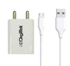 Digitek (DMC-025 MU) Smart Fast Charger 2.4A Usb Adapter For Smartphone With Micro Usb Data Cable 2.4A DMC-025 MU- White