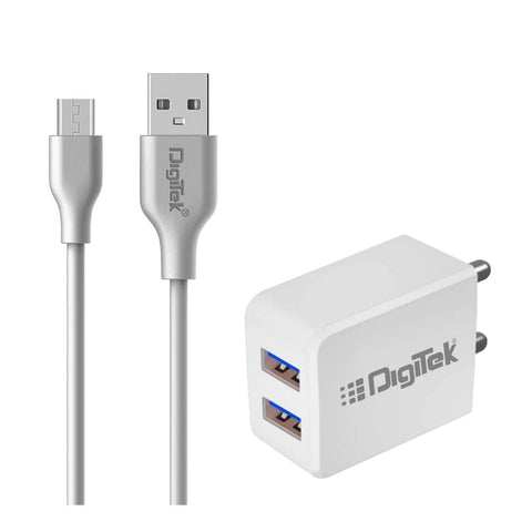 Digitek (DMC-101 MU) Dual Port USB Travel Charger 5V/3.1A Wall Charger, Fast Charging Adapter for Suitable for Smartphones, Tablet & Other USB Devices Like Bluetooth Speakers & Headphones. DMC-101 MU - Digitek