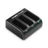 Digitek (DPUC-011) Platinum Go Pro Battery Charger | 3-Channel LED USB Storage Charger | DC 4.4V/ 700mA | Compatible with Hero-5, Hero-6, Hero-7, Hero-2018