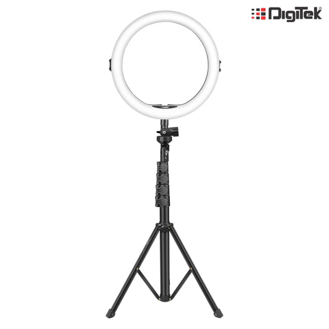 ABLY 4 in 1 Clamp Desk Selfie Ring Light with Stand Pad Holder Phone Holder  Microphone