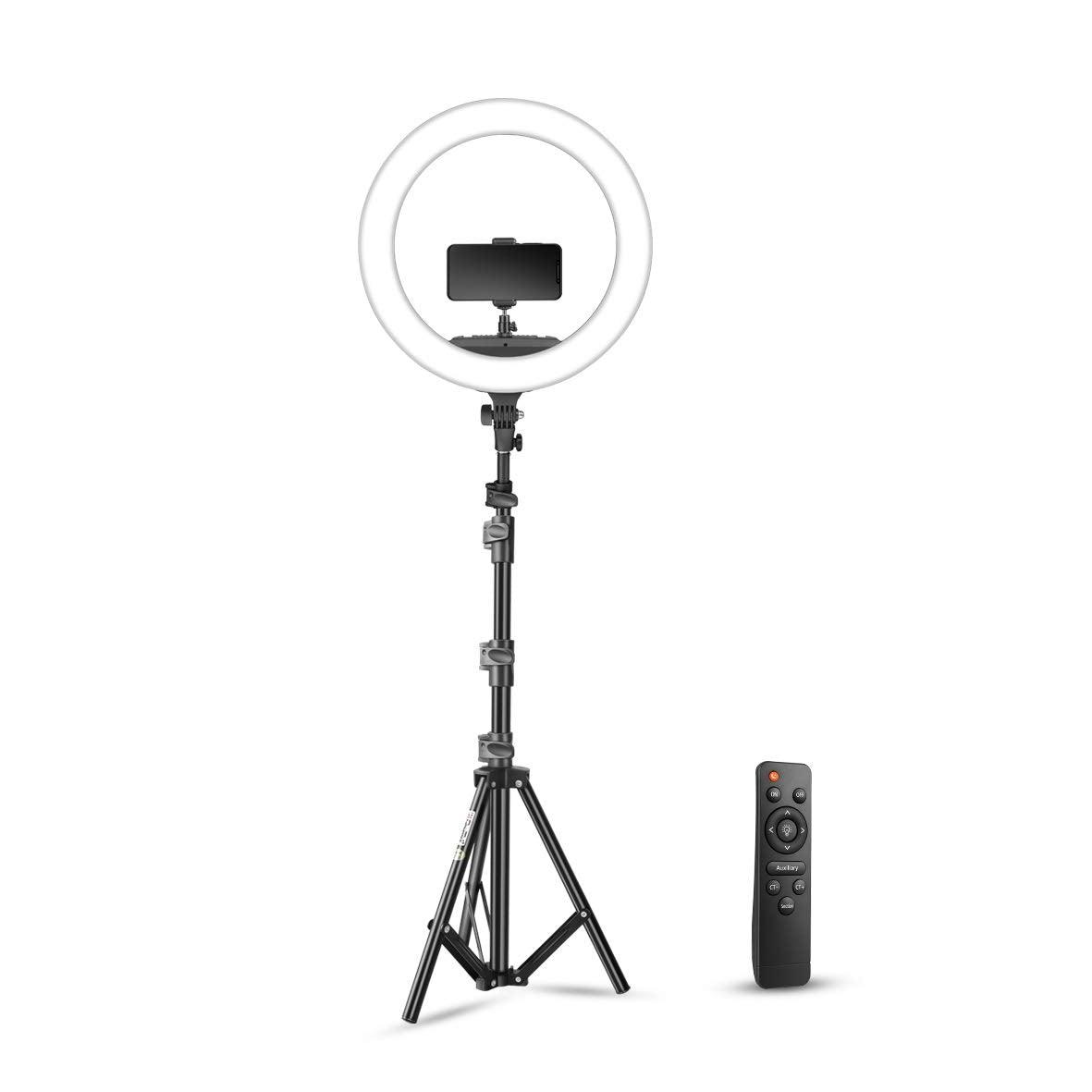 Digitek (DRL-18RC) LED Ring Light with Stand DRL-18RC with No Shadow Apertures | Ideal for Make-up Artists & Fashion Photographers, Video Shoot, You Tube Videos etc - Digitek