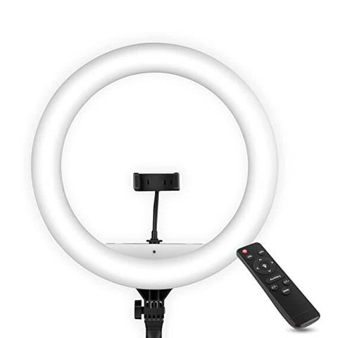 18 Inch LED Studio Selfie Ring Light - Perfect Illumination for Makeup,  YouTube Videos, Camera Photography, Insta Reels, and Live Streaming with  Dimmable Shooting Light and Mobile Phone Holder