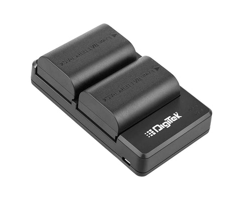Digitek (DUC-010) Camera Battery Charger with Two LP E6 Platinum Battery Combo (LP E6 + DUC 010) - Digitek