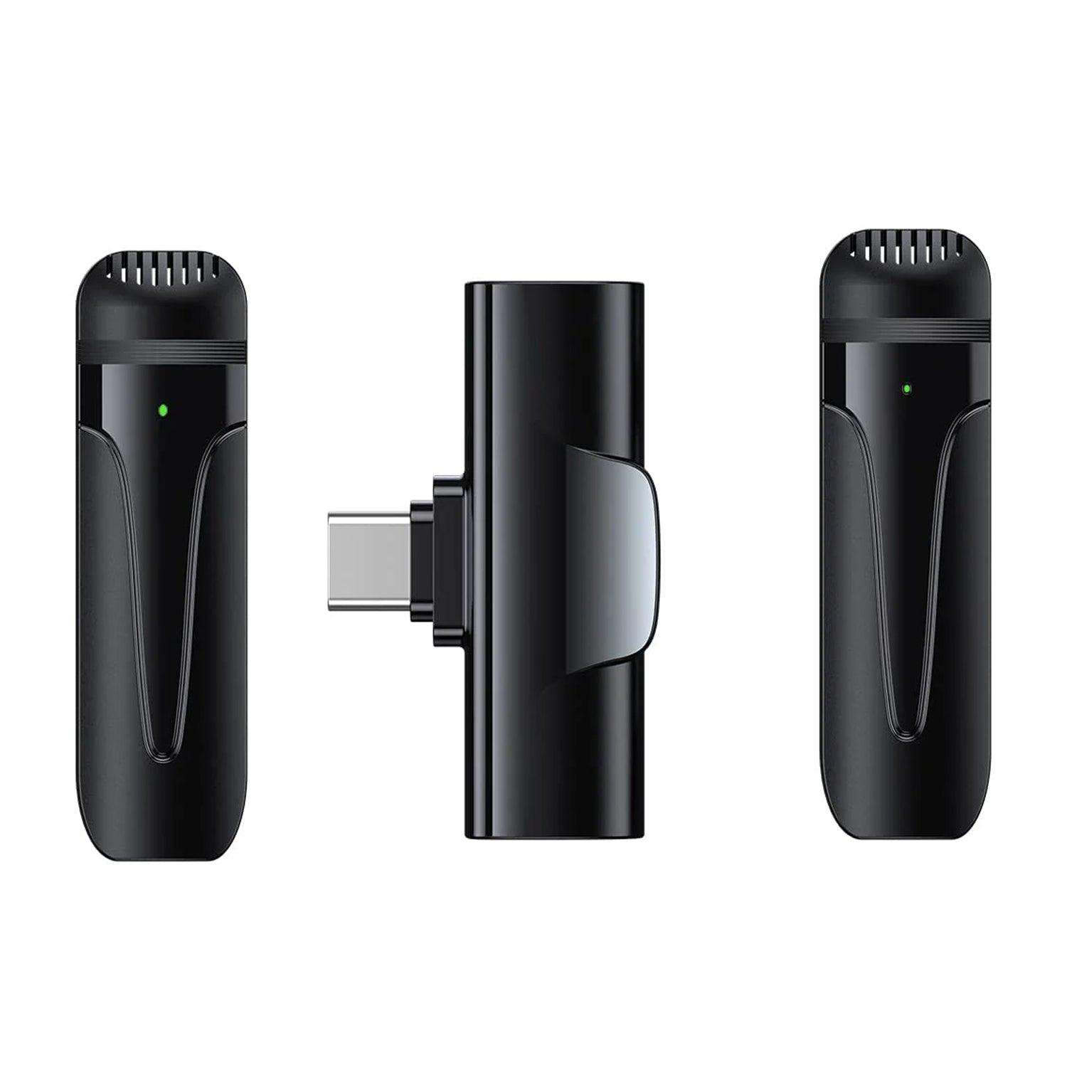 Digitek (DWM-003) 2 Unit Wireless Microphone & 1 Unit Receiver with Type C, Compatible for Noise Cancellation Mic Suitable for Vlog, YouTube, Live Streaming, Video Recording and More - Digitek