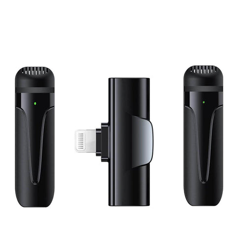 Digitek (DWM-004) 2 nos of Noise Calcelling Wireless Microphone & one Receiver with 8-pin Connector, Fast Charging, Suitable for YouTube Vlog, Live Streaming, Video Shooting & More - Digitek