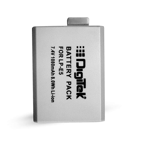 Digitek (LP-E5) 1080mAh LP-E5 Rechargeable Li-ion Battery for Canon Cameras (Grey) - Digitek