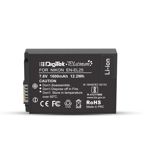 Digitek (Platinum EN-EL25) Extra Power Secondary Li-ion Rechargeable Battery for EN-EL25 (7.6V, 1600mAh) - Digitek