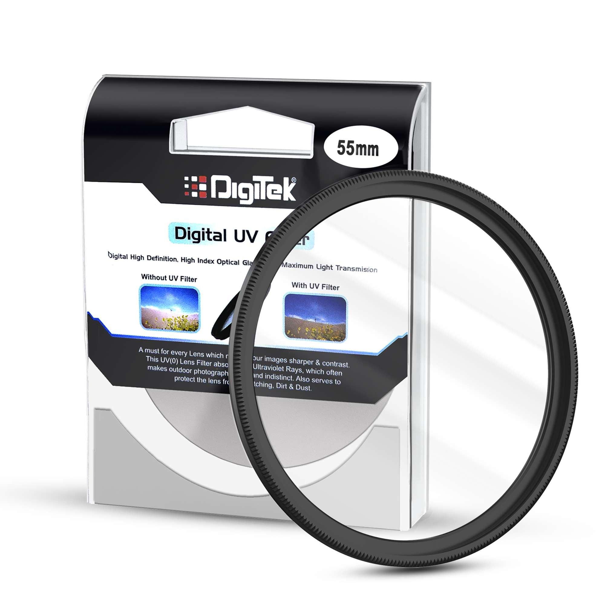 Digitek UV-Protection Lens Filter (Filter with Slim Frame for DSLR Camera Lens Protection from UV Rays, Dust & Scratches) - Digitek