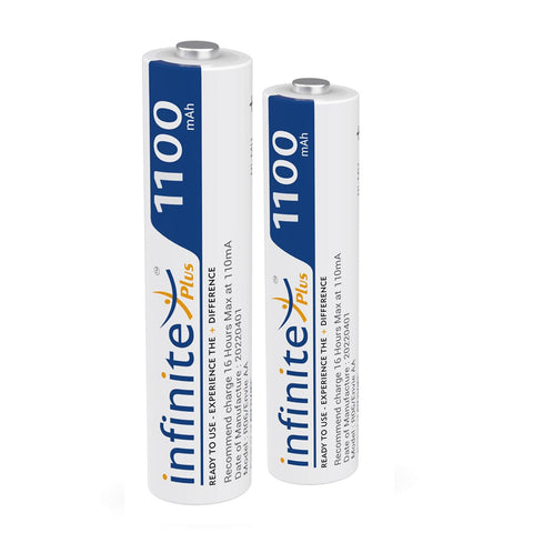 ENVIE AAA Rechargeable Batteries, High-Capacity Ni-MH 1100 mAh, Low Self Discharge, Pre-Charged (Pack of 2) (AAA11002PL) - Digitek