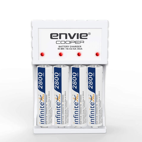 ENVIE (ECR 20 MC+4xAA2800) Standard Rechargeable Battery Charger for AA & AAA Ni-mh/Ni-Cd with 4xAA2800 Rechargeable Batteries - Digitek