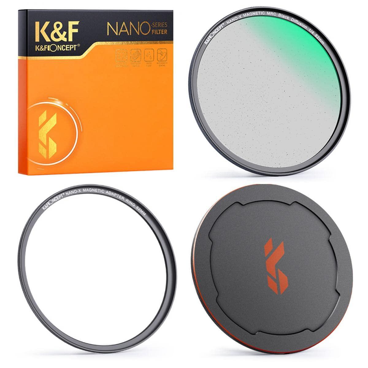K&F (Nano-X Black Mist 1/4 Filter) Magnetic Black Mist Filter 1/4 Special Effects Filter HD Multi-Layer Coated, Waterproof/Scratch-Resistant/Anti-Reflection, Nano-X Series - Digitek