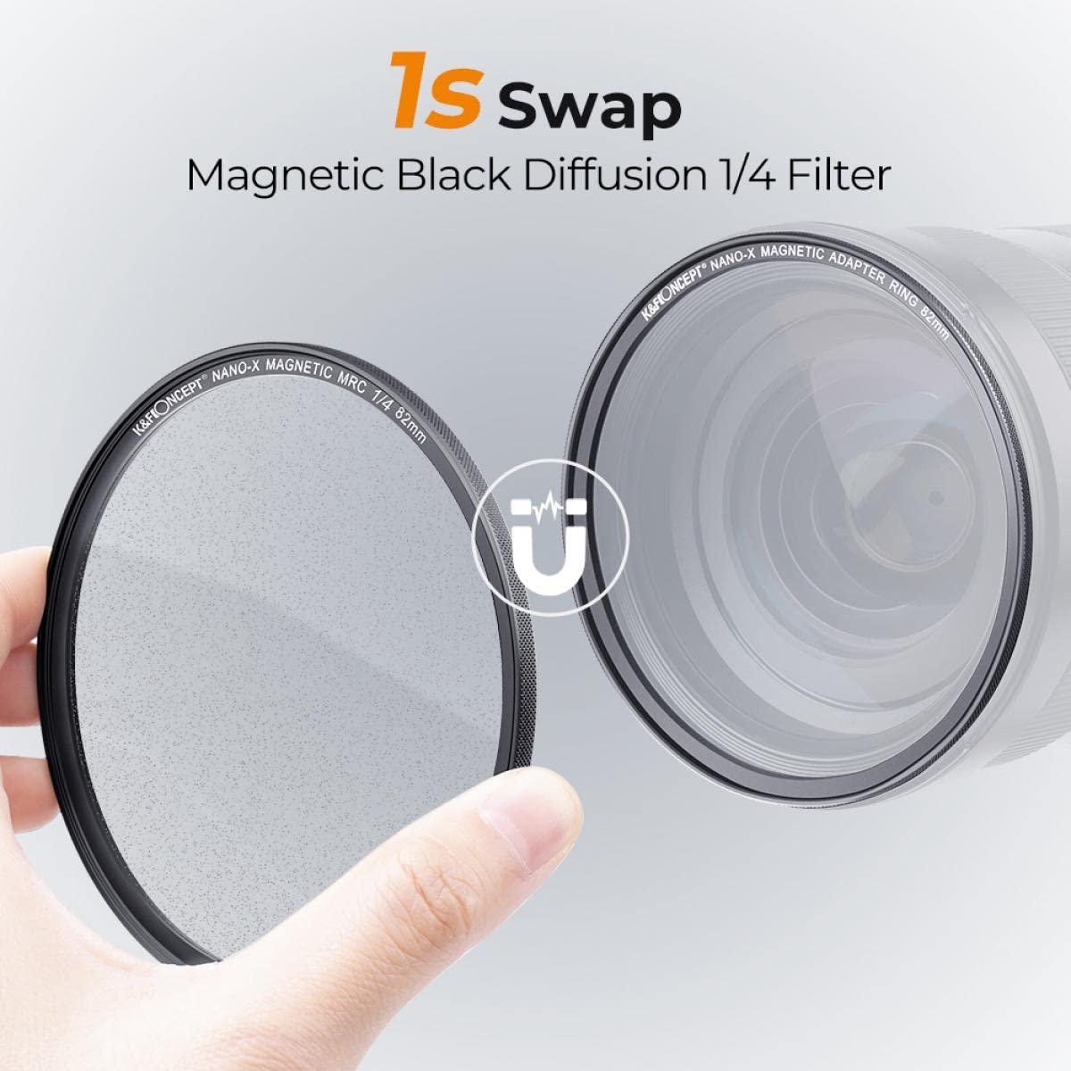 K&F (Nano-X Black Mist 1/4 Filter) Magnetic Black Mist Filter 1/4 Special Effects Filter HD Multi-Layer Coated, Waterproof/Scratch-Resistant/Anti-Reflection, Nano-X Series - Digitek